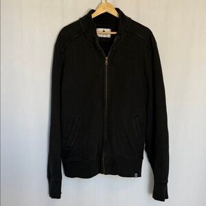 American Giant Sweatshirt Men's 2XL Black Fleece Full Zip Mock Neck Made In USA